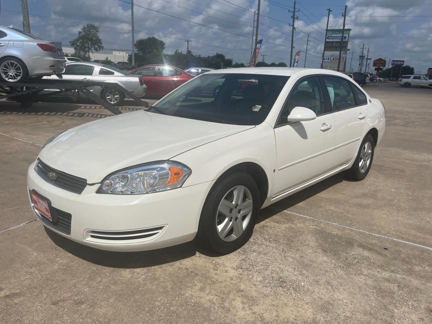 2007 white /gray Chevrolet Impala LS (2G1WB58K179) with an 3.5L V6 OHV 16V FFV engine, 4-Speed Automatic Overdrive transmission, located at 14700 Tomball Parkway 249, Houston, TX, 77086, (281) 444-2200, 29.928619, -95.504074 - Photo#2